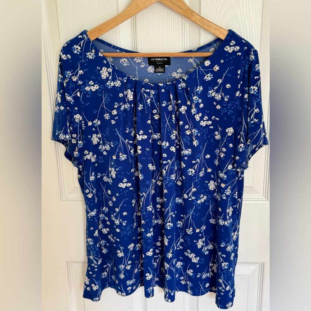 Liz Claiborne Career Woman Pleated Blouse 1X